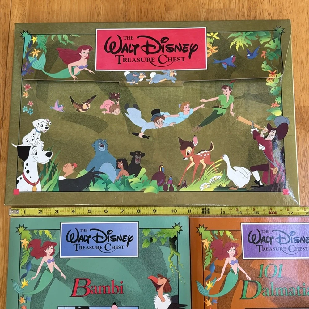 ✋LN The Walt Disney Treasure Chest 1991 Bambi 101 Dalmatians Book Unused Box